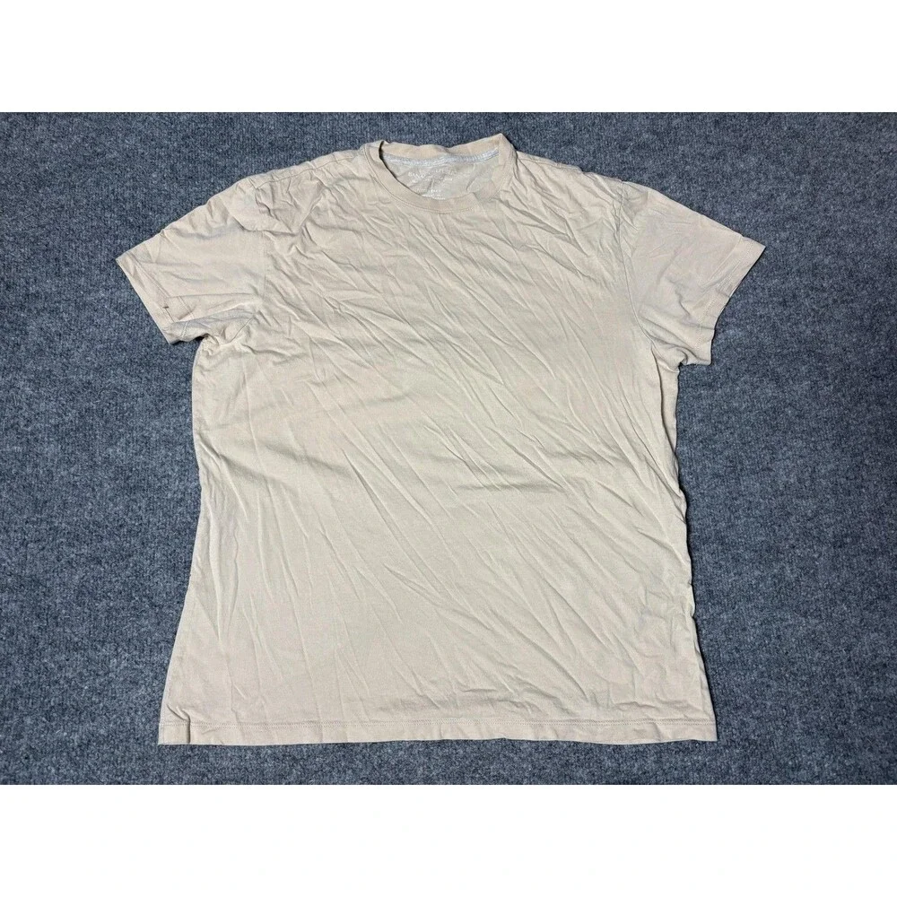 Banana Republic Shirt Mens L Beige Tagless Crew Neck Cotton Jersey Tee Casual